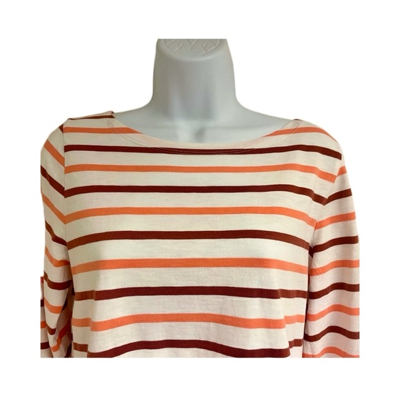 J. Crew Striped Painter Tee _ Orange Multi _ Medium - Picture 4 of 6